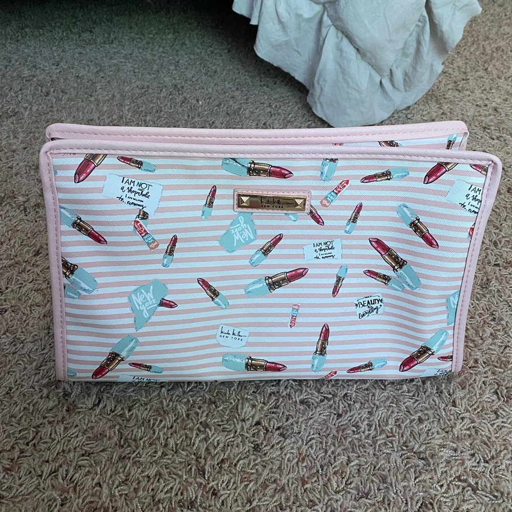 Nicole Miller Makeup Storage Bag with Zip Closure